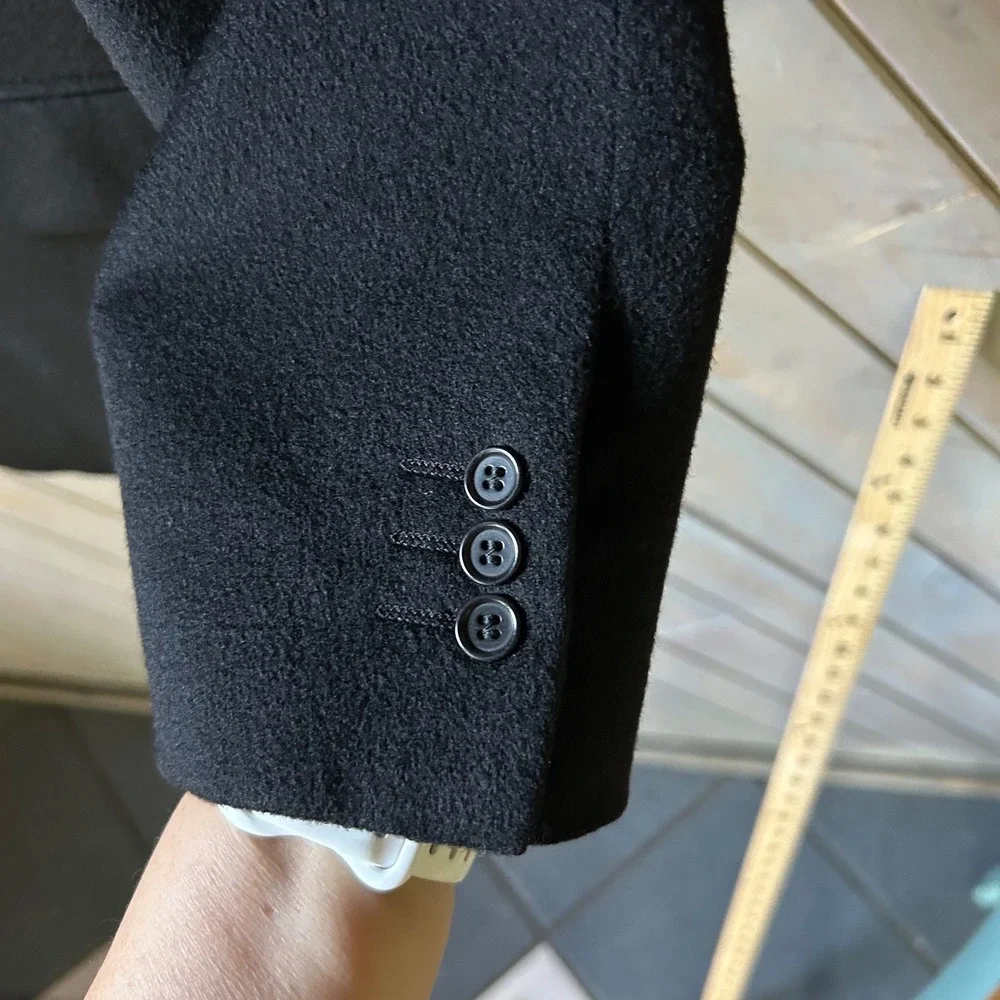 Louis Dell'Olio Mens 100% Italian Cashmere Blazer Black Sport Coat Made in Italy